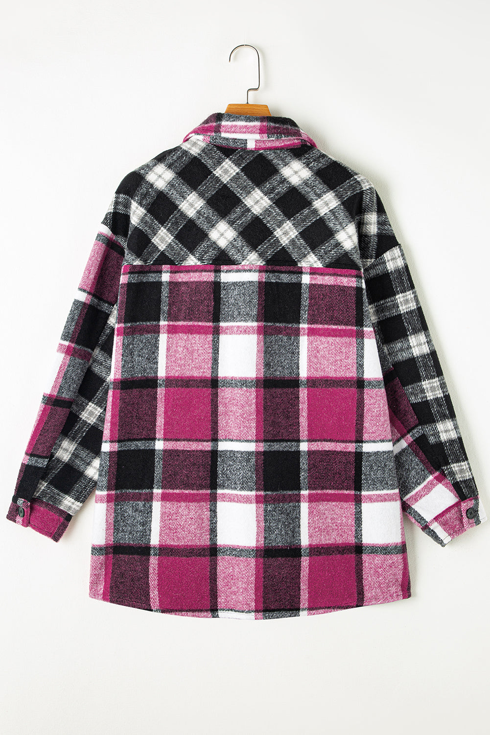 Black Plaid Colorblock Shacket