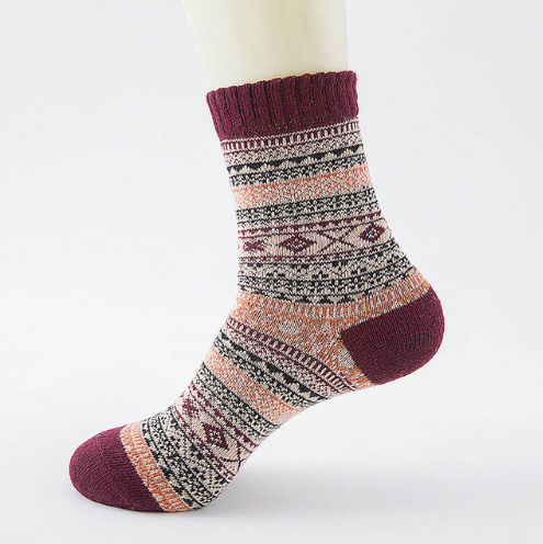 Striped Winter Wool Socks