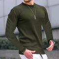 Crew-neck Loose Knit Thermal Top Army green Bazaare Mart Men's Thermal Shirt
