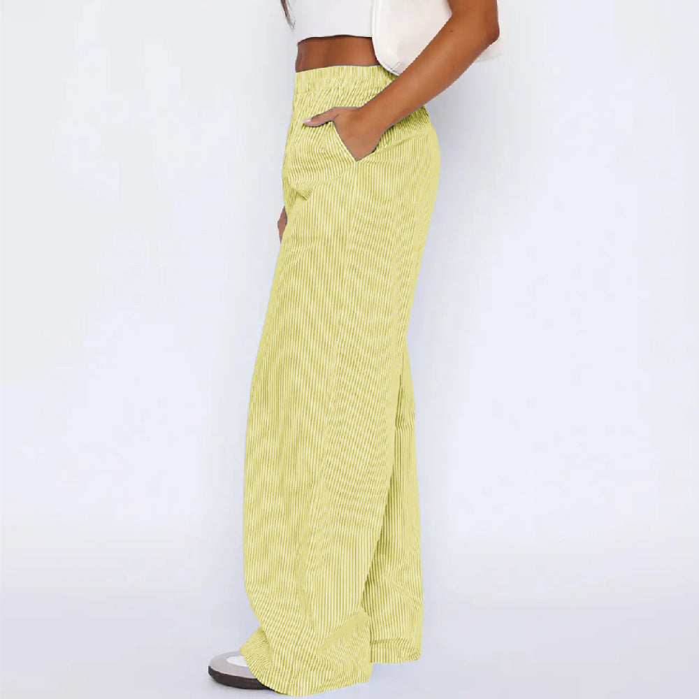 Pin Striped Wide Straight Leg Pants