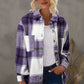 Plaid Button Up Long Sleeve Shacket Bazaare Mart Outerwear/Plaid Shackets