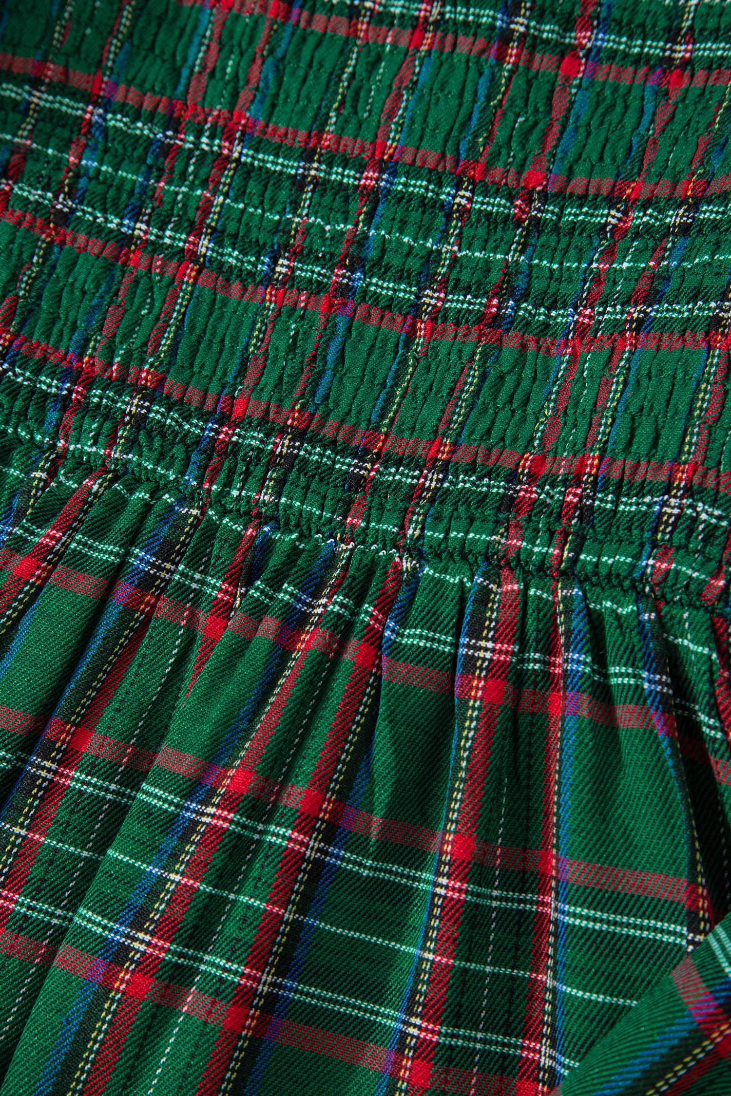 Tartan Plaid Square Neck Puff Sleeve Flared Midi Dress Bazaarre Mart Dresses/Maxi Dresses