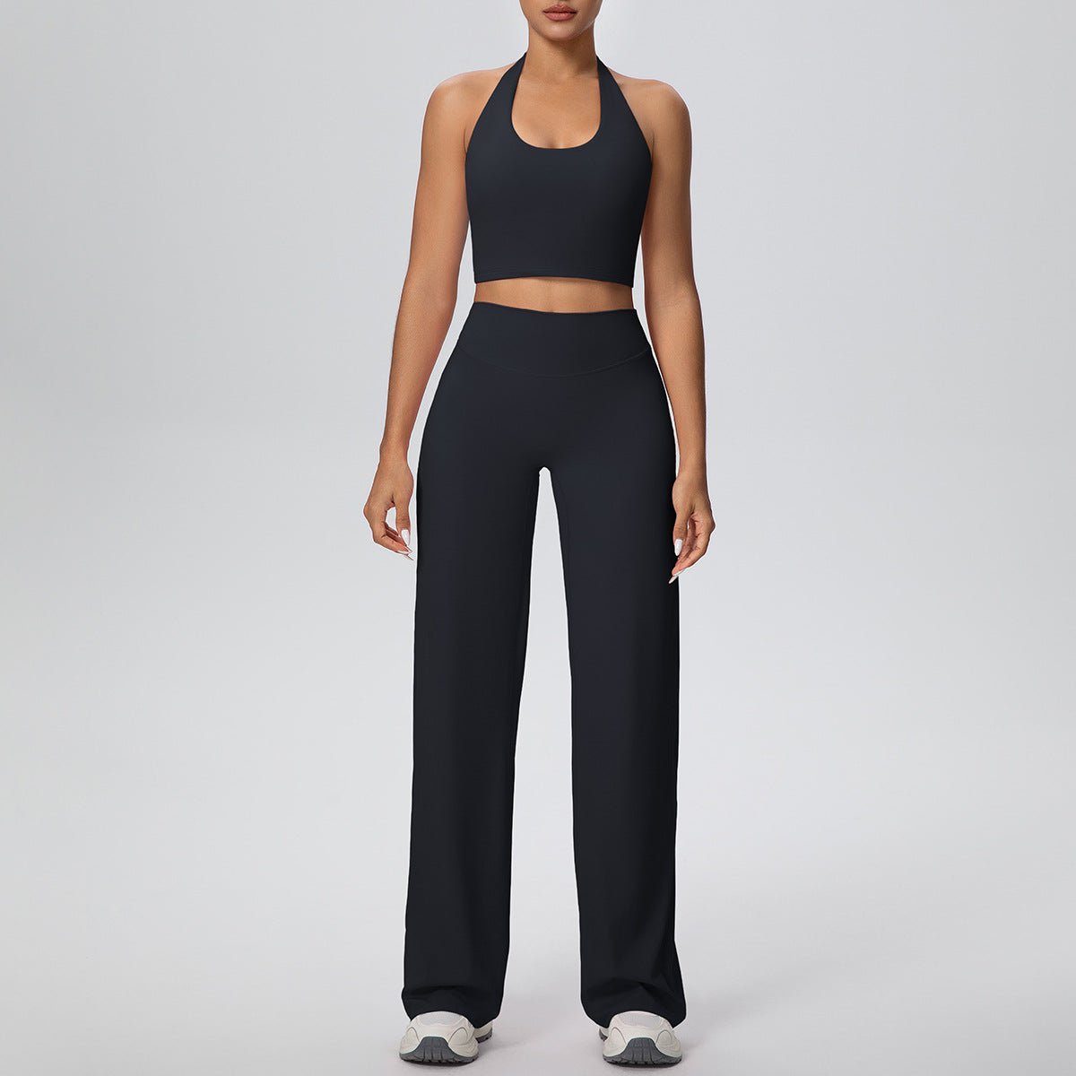 Women’s Sports Bra & Leggings Set – Breathable Two-Piece Fitness Workout Outfit Black CJ Dropshipping Yoga Outfit