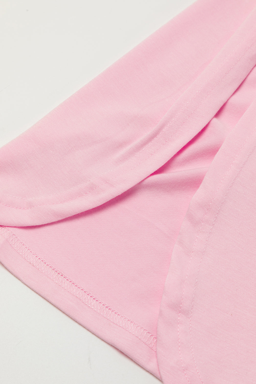 Pink V Neck Hidden Pockets Maxi T-shirt Dress