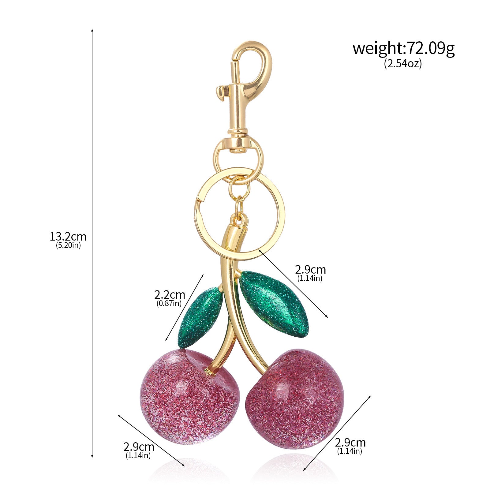 Glittering Cherries Keychain
