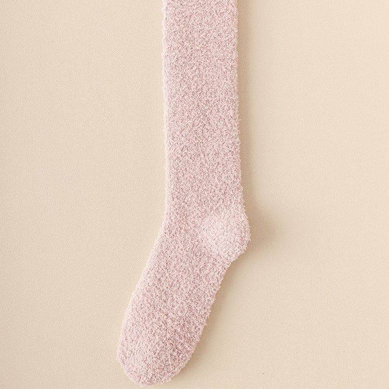 Lint-free Coral Fleece Knee Socks