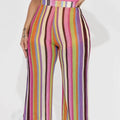 High Waist Rainbow Striped Wide Leg Pants Rainbow Bazaare Mart Striped Wide Leg Pants