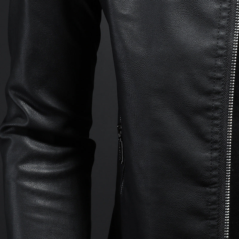 Men's Thin Leather Motorcycle Jacket