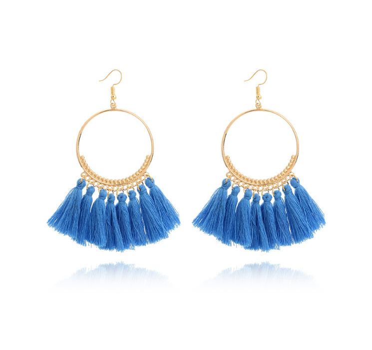 Big Round Fringe Drop Earrings