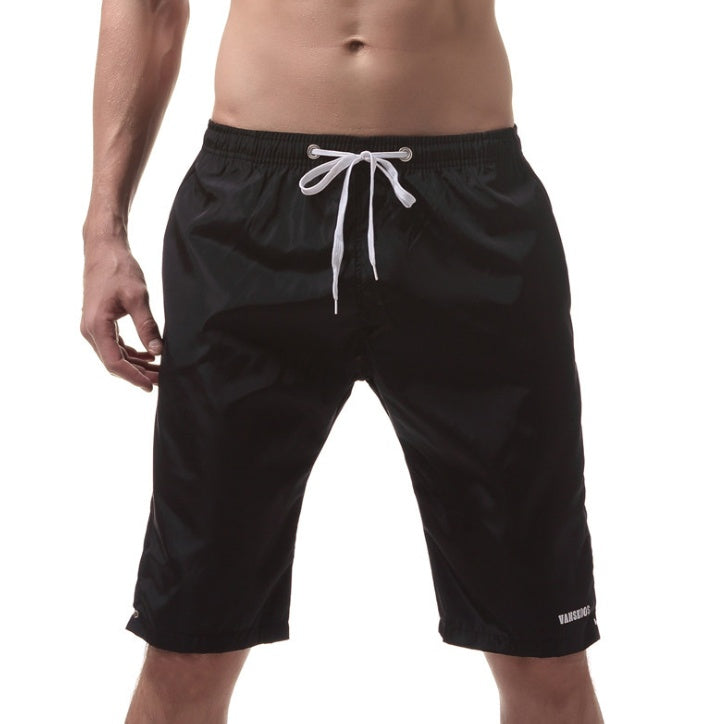 Men's Long Black Swim Trunks