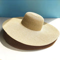 Big Brim Straw Sun Hat Beige Bazaare Mart Floppy Summer Hat