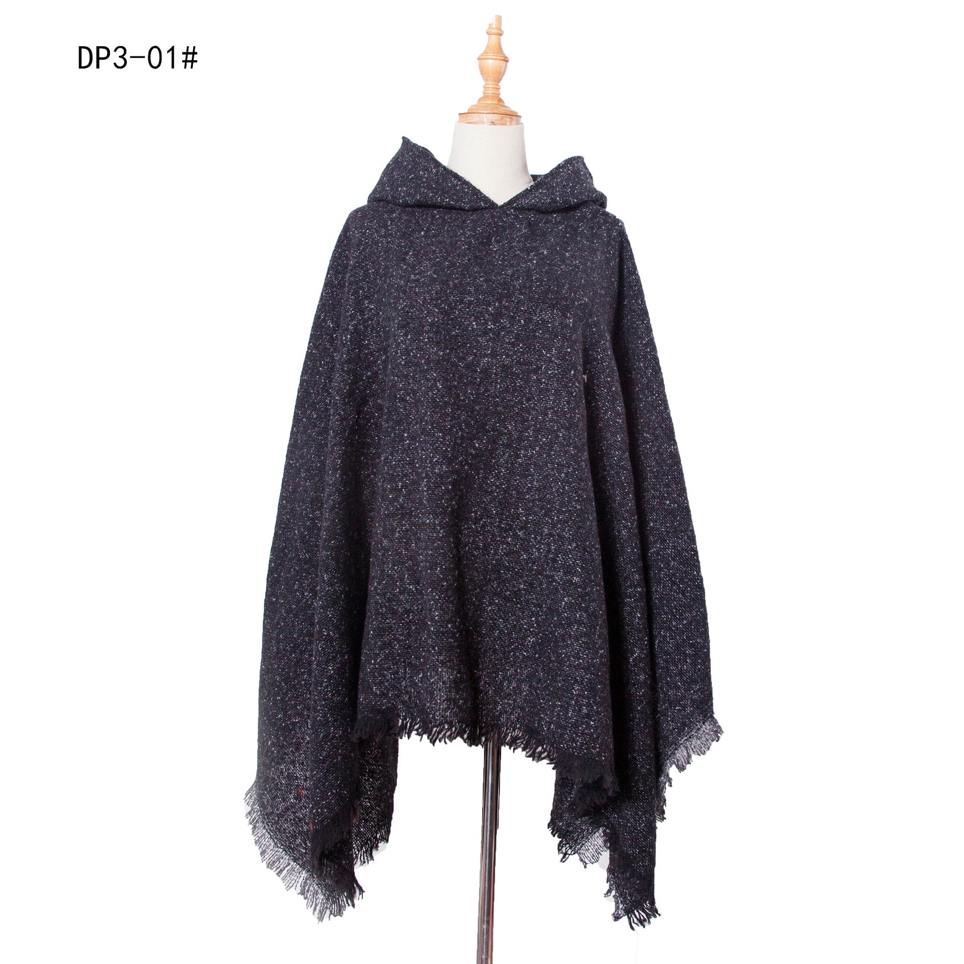 Plaid Hooded Poncho - Bazaare Mart