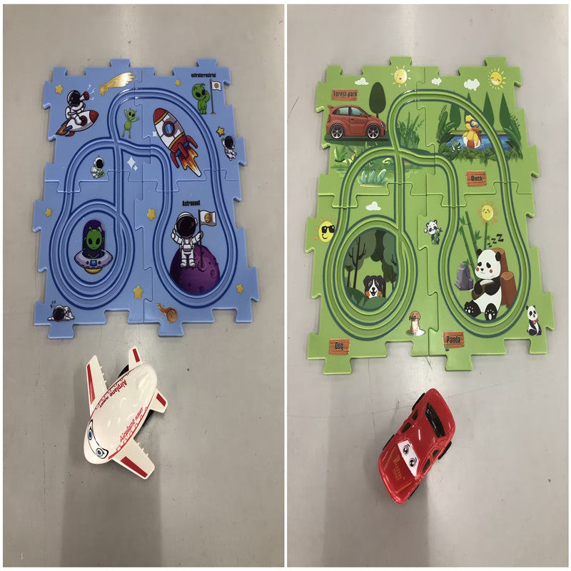 Electric Car Automatic Rail City Scene Play Mat