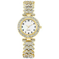 Lady's 2pcs Luxury Watch Set Gold Bazaare Mart Rhinestone Watch Set