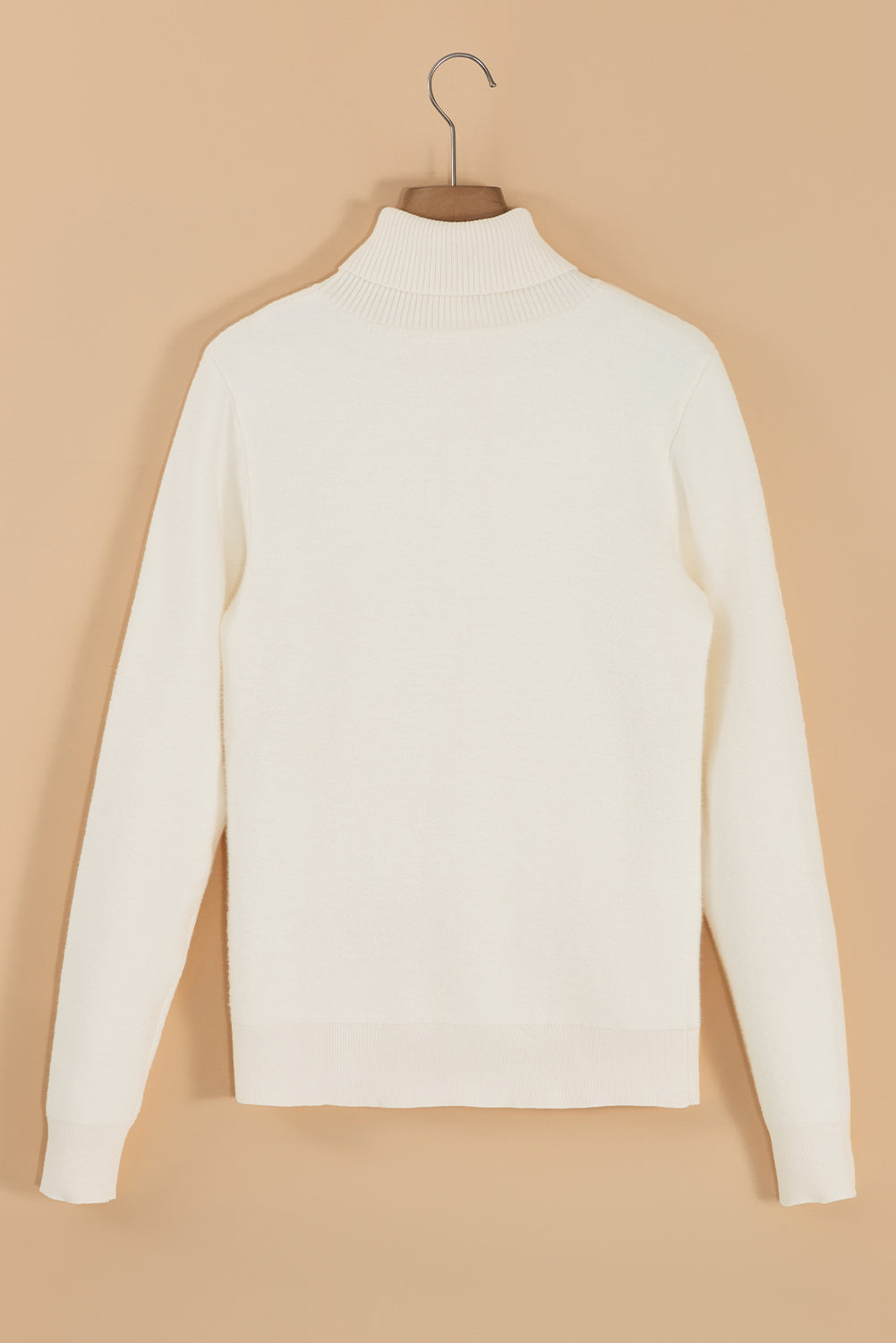 Beige Fleece Lined Turtleneck