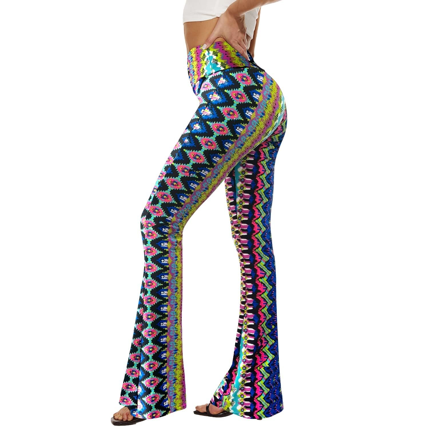 Colorful ZigZag Flair Yoga Pants