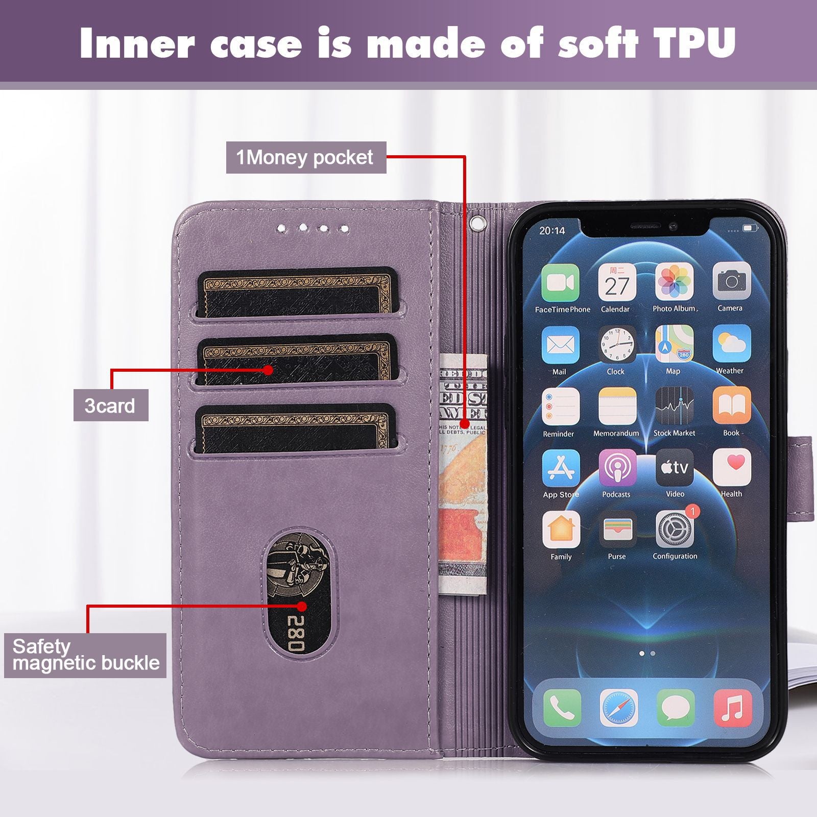 Leather Cell Phone Wallet Case