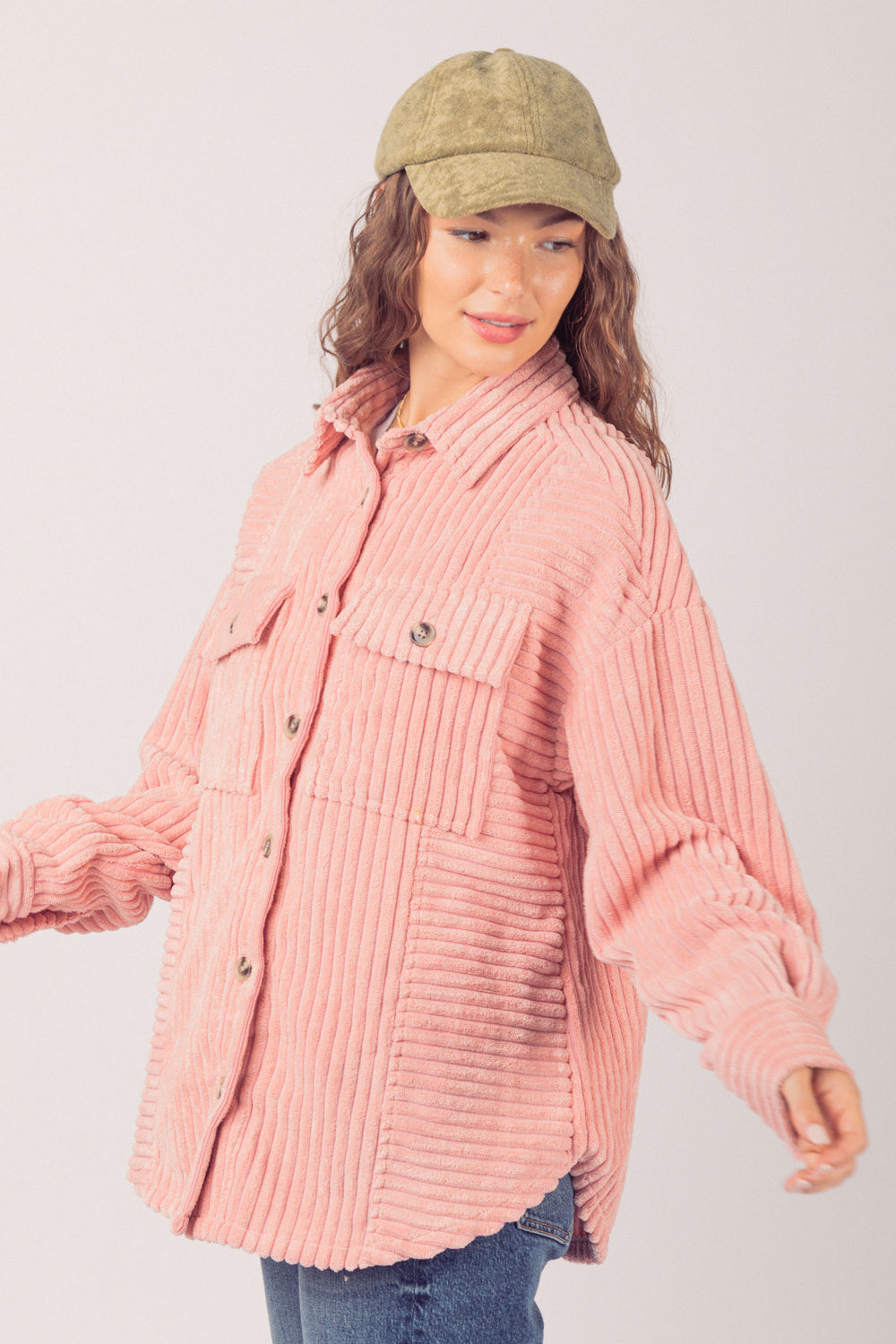 Women's Corduroy Shirt Coat