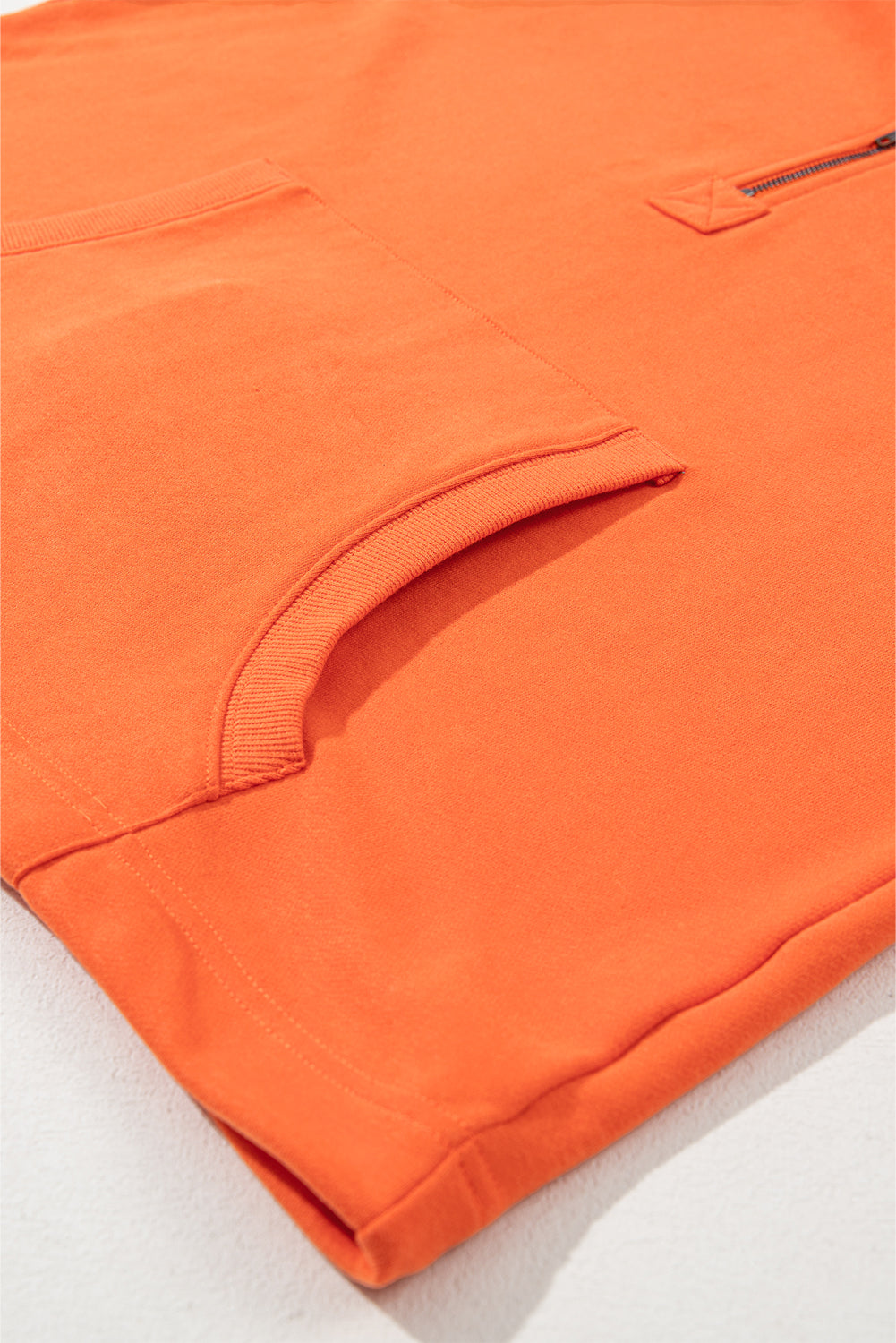 Orange Half Zip Oversized Hoodie