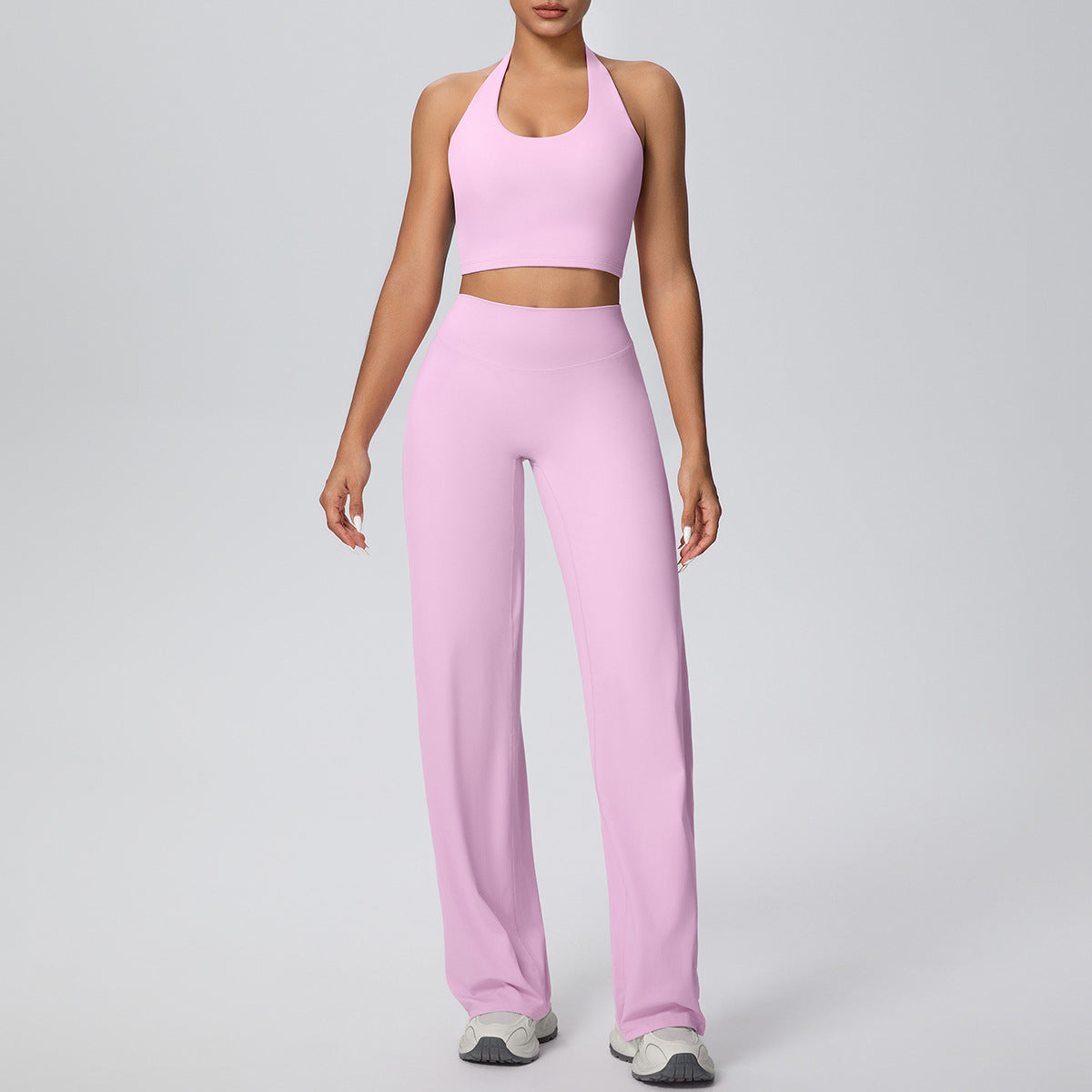 Women’s Sports Bra & Leggings Set – Breathable Two-Piece Fitness Workout Outfit Cherry Blossom Powder CJ Dropshipping Yoga Outfit