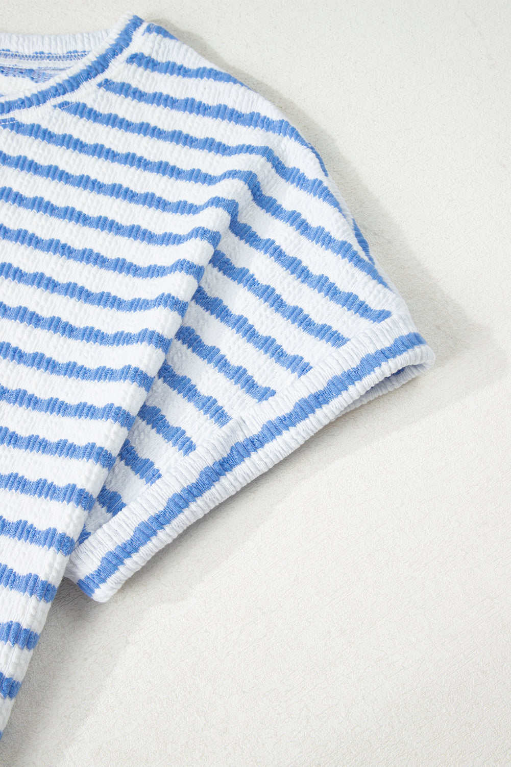 Blue Striped Shorts Set