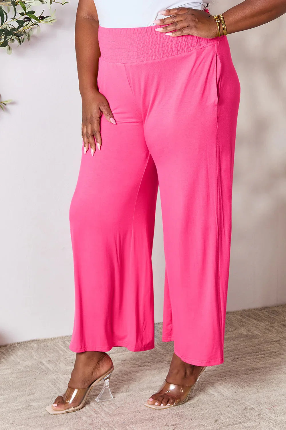 Solid Color Rayon Palazzo Pants Trendsi Palazzo Pants