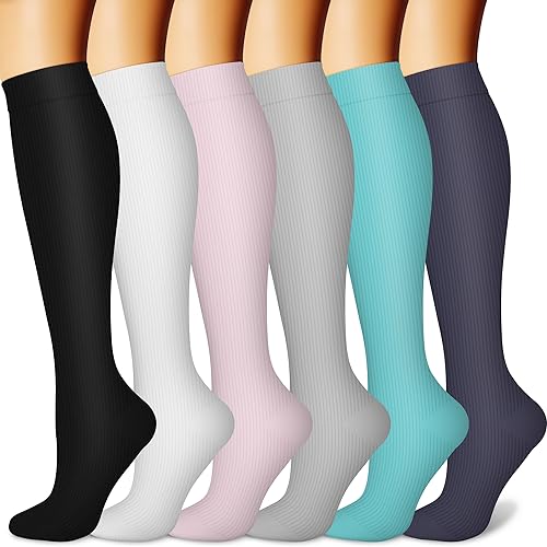 Plain Basic Colors Knee High Compression Socks