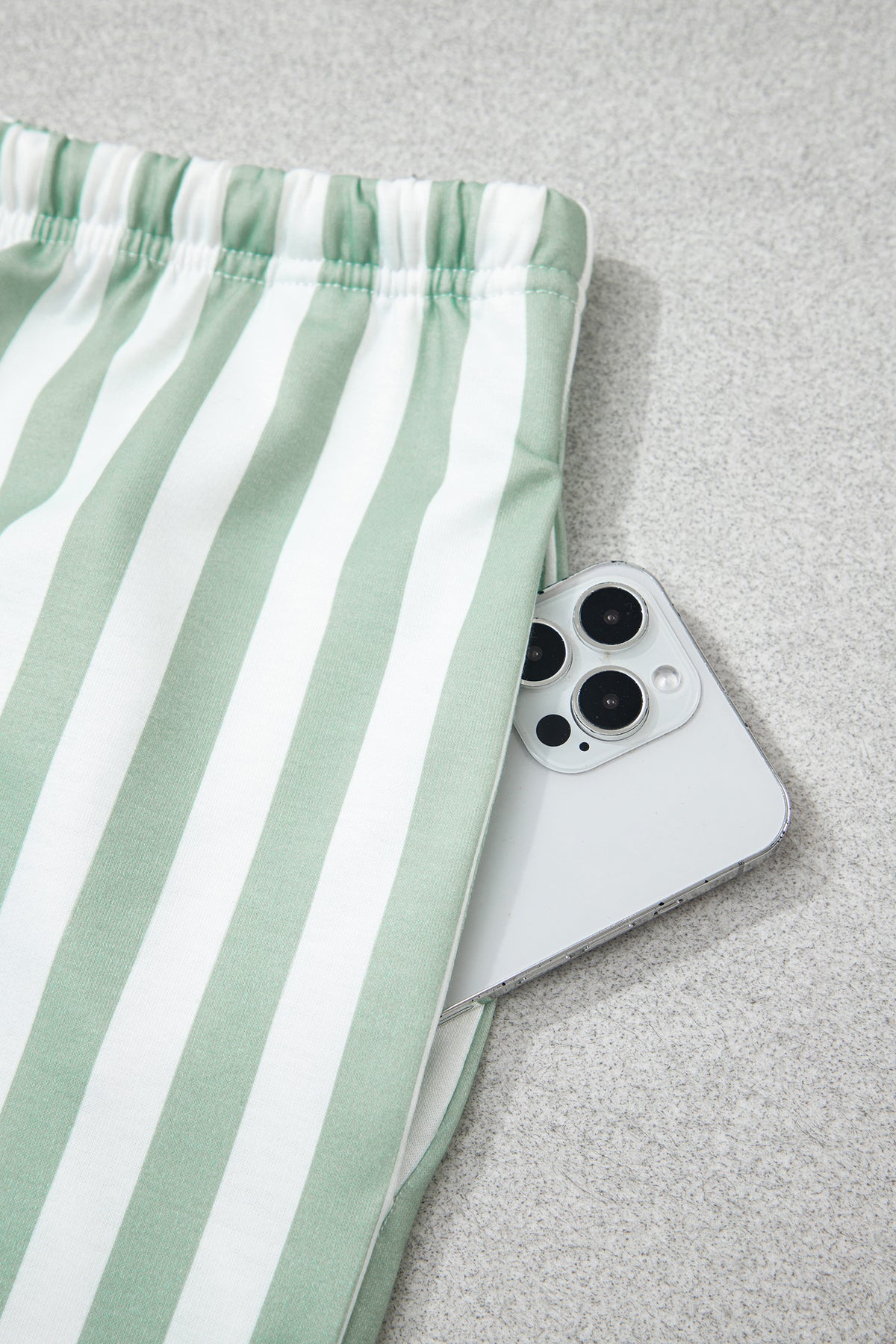Plus Size Striped Shorts Colorblock Sweatshirt Set