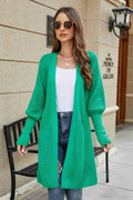 Open Front Lantern Sleeve Cardigan Green Bazaare Mart Open Front Lantern Sleeve Cardigan