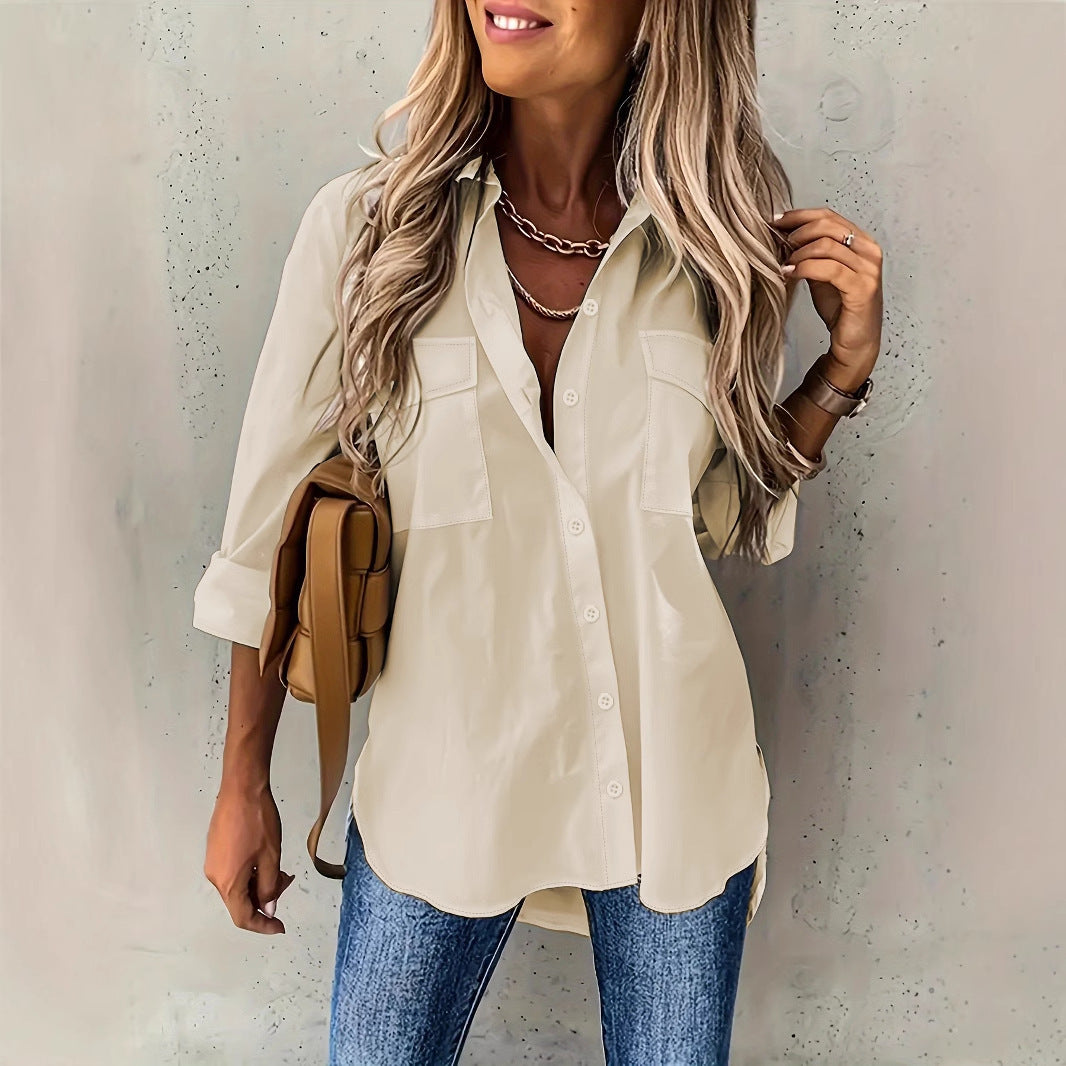 Long Sleeve Button Up Blouse