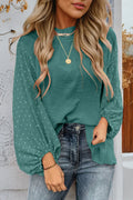 Skobeloff Swiss Dot Balloon Sleeve Loose Blouse Skobeloff 100%Polyester Bazaare Mart Tops/Blouses & Shirts
