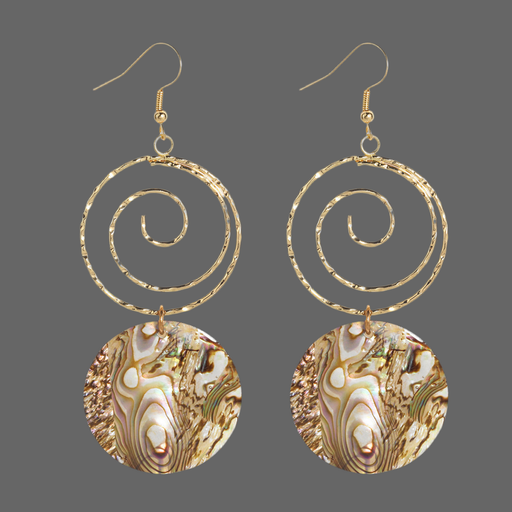 Abalone Swirl Dangle Earrings