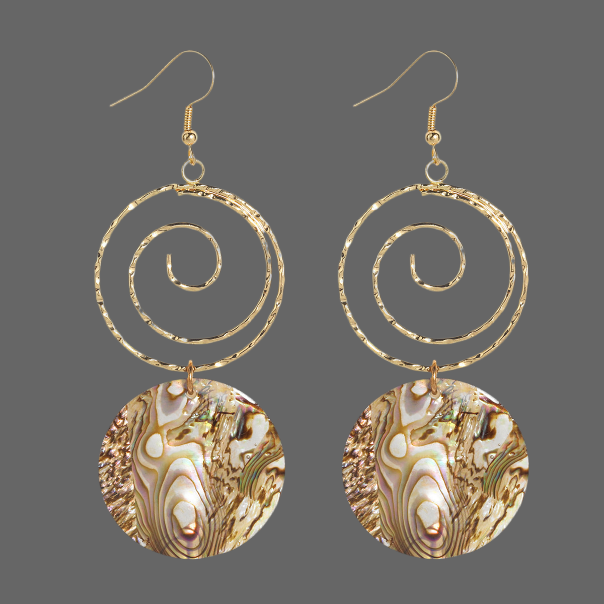 Abalone Swirl Dangle Earrings