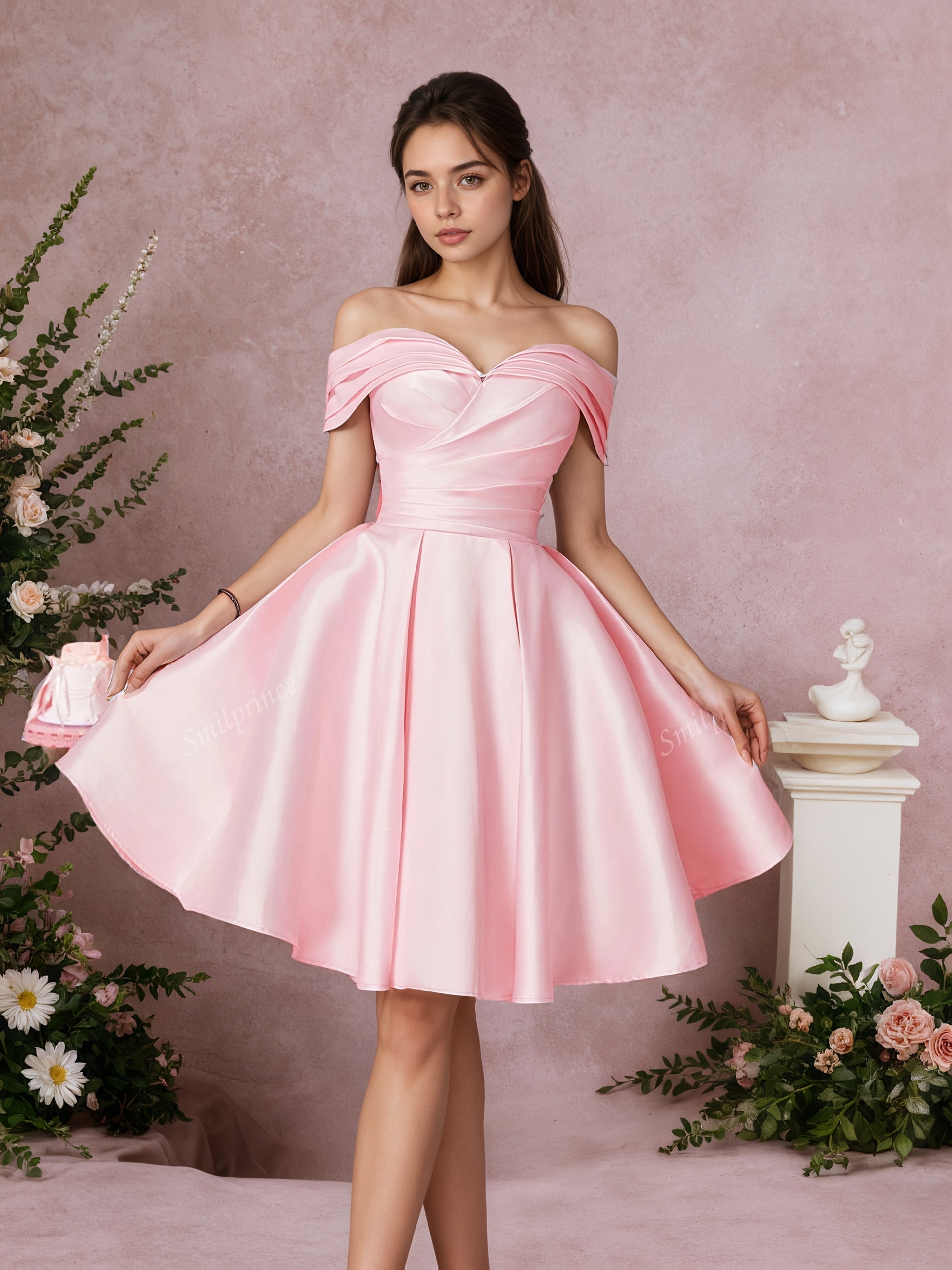 Elegant Sweetheart Off Shoulder Full Skirt Party Dress