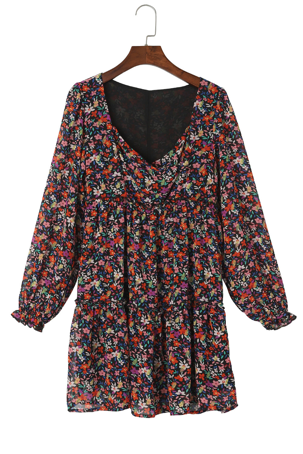 Plus Size V Neck Floral Long Sleeve Blouse or Dress