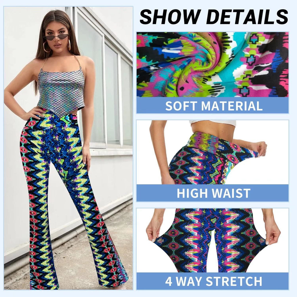Colorful ZigZag Flair Yoga Pants