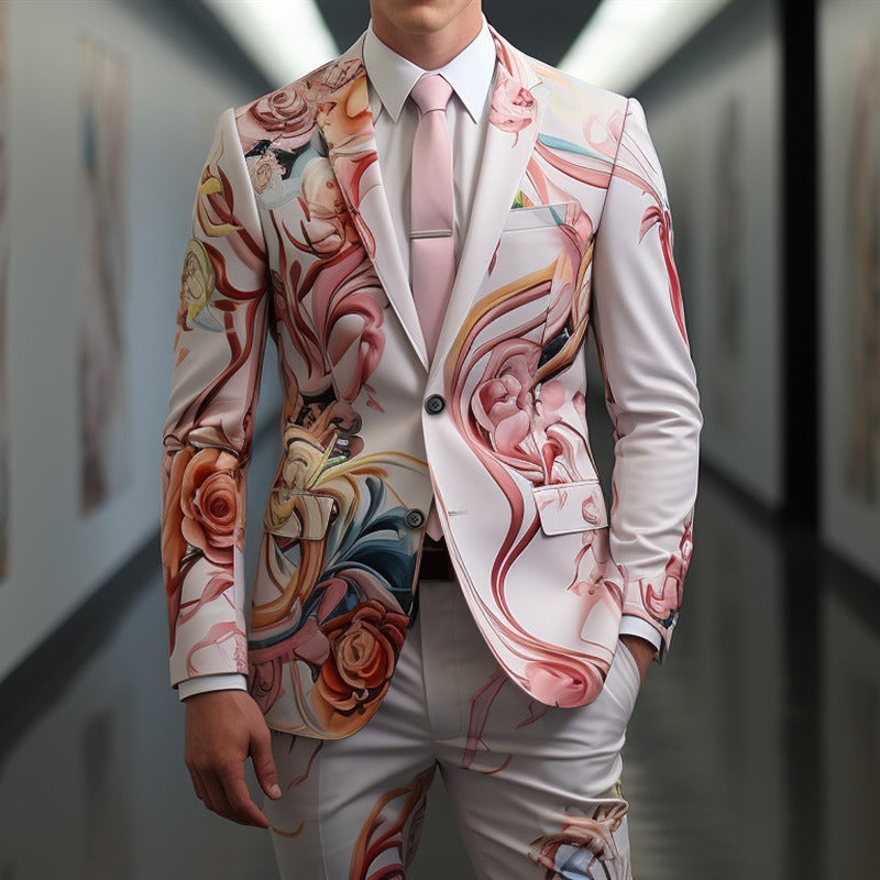 Men's 3D Digital Print Suit