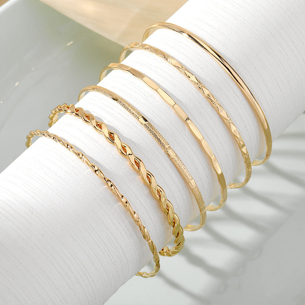 Bohemian Gold Metal Bracelet Set