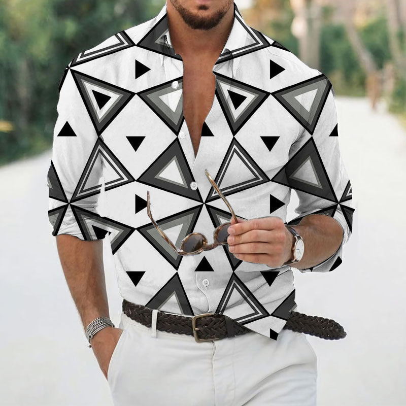 Men's Trendy Thin Ethnic Print Shirts