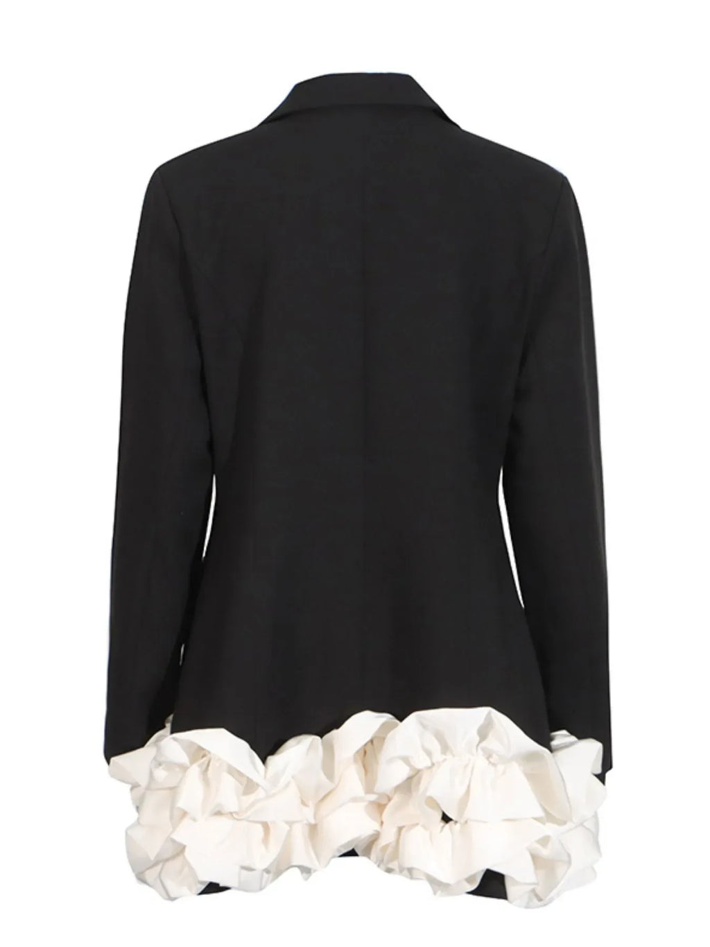 Ruffle Hem Double-Breasted Blazer Dress Trendsi