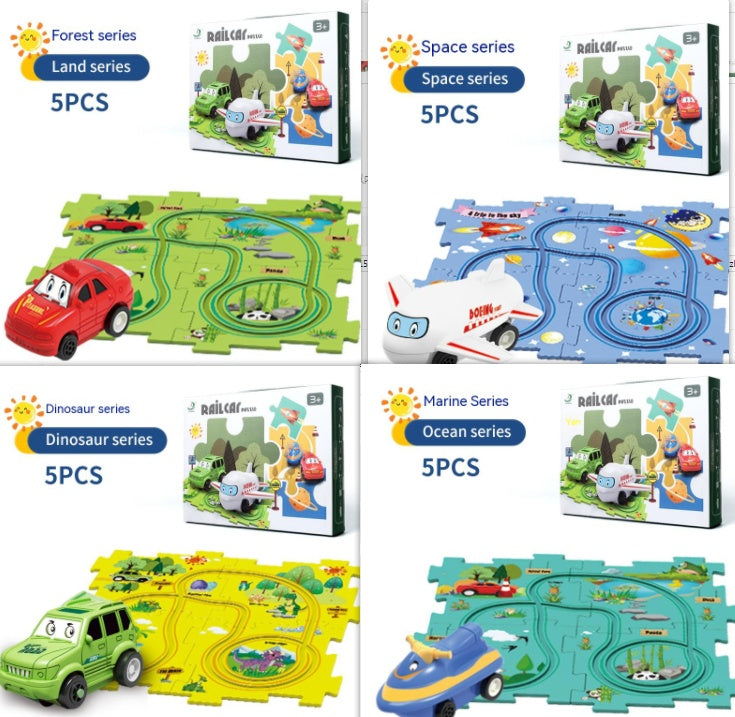 Electric Car Automatic Rail City Scene Play Mat