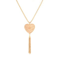 Long Filigree Pendant Tassel Necklace Gold Heartshaped Bazaare Mart Tassel Heart Necklace