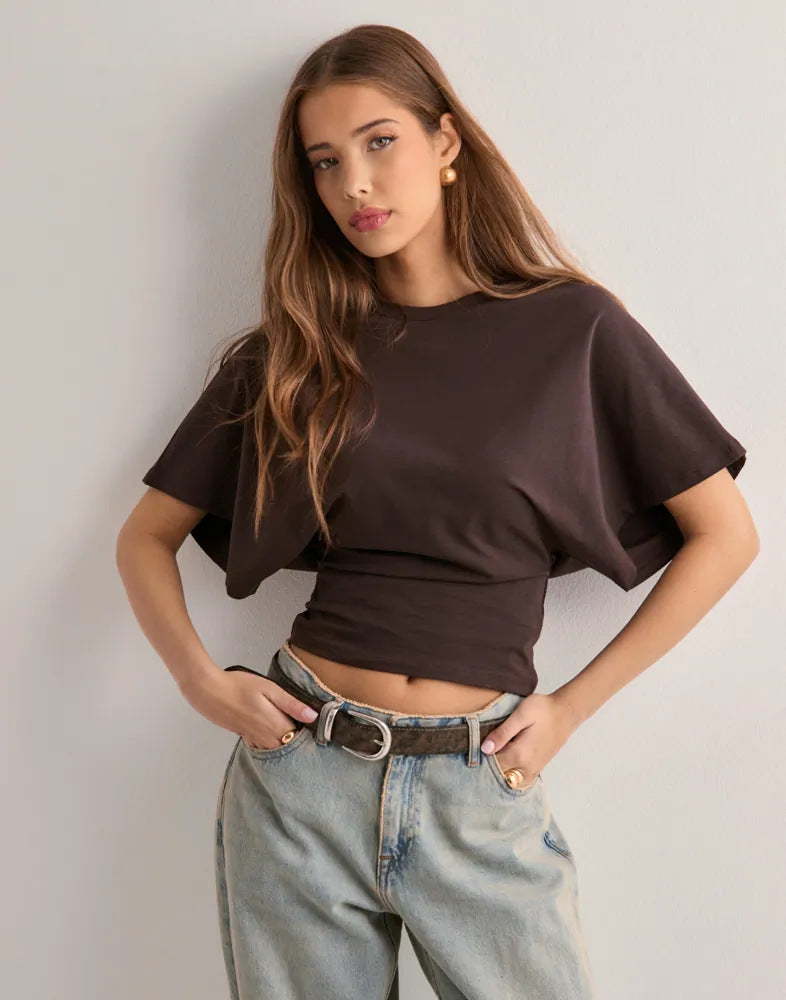 Batwing Sleeve T-shirt A2 imitation cotton CJ Dropshipping Bat-Wing Blouse
