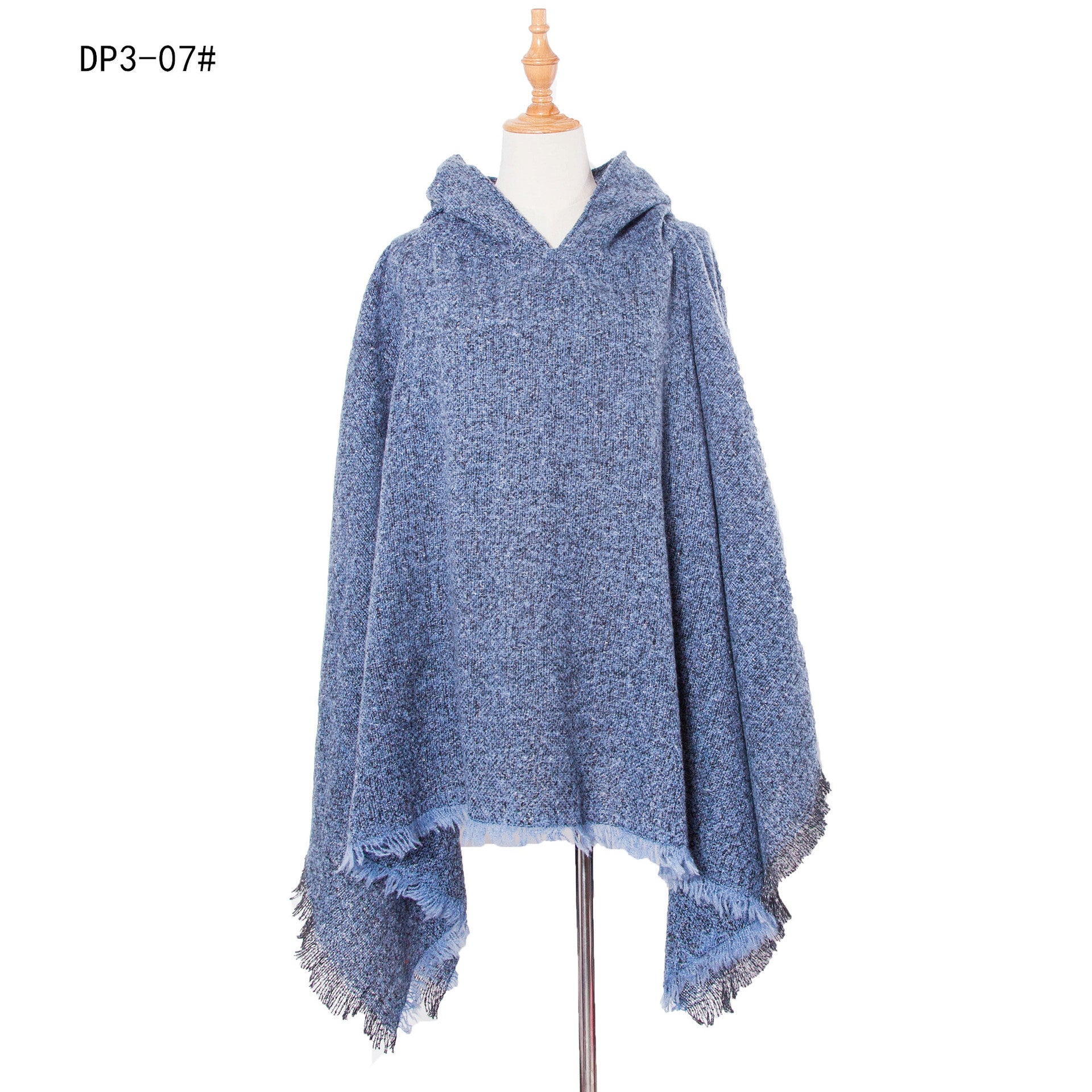 Plaid Hooded Poncho - Bazaare Mart