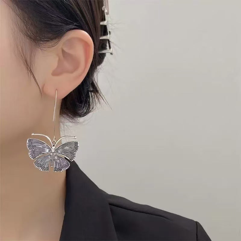 Vintage Long Butterfly Hook Earrings