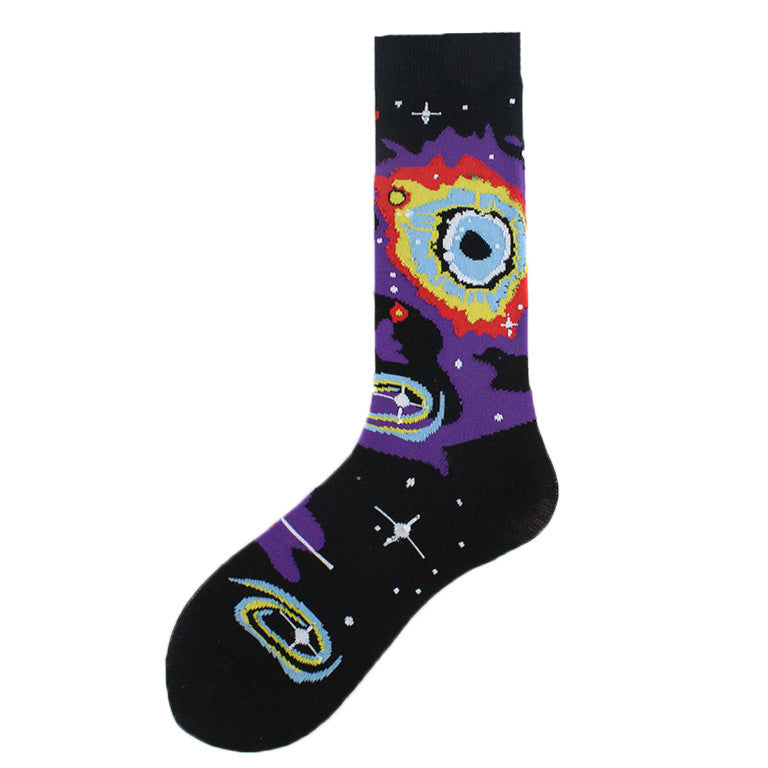 Men's Mid-Calf Colorful Jacquard Socks