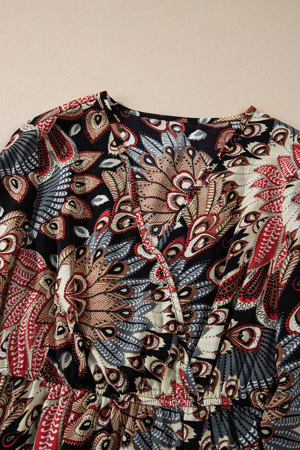 Black Floral V Neck Maxi Dress