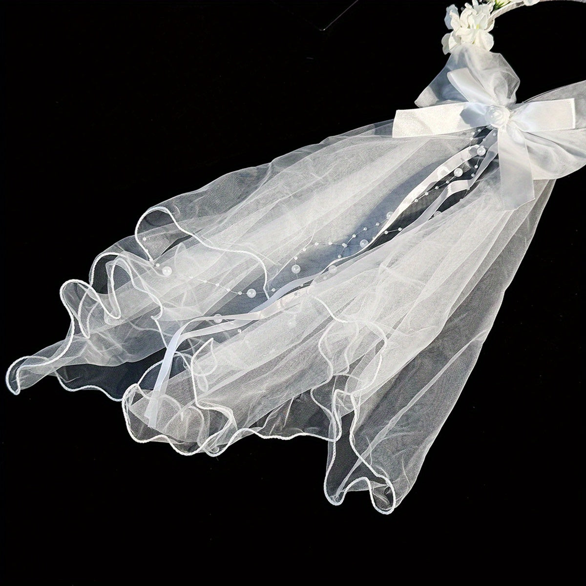 Short Floral Wedding Veil