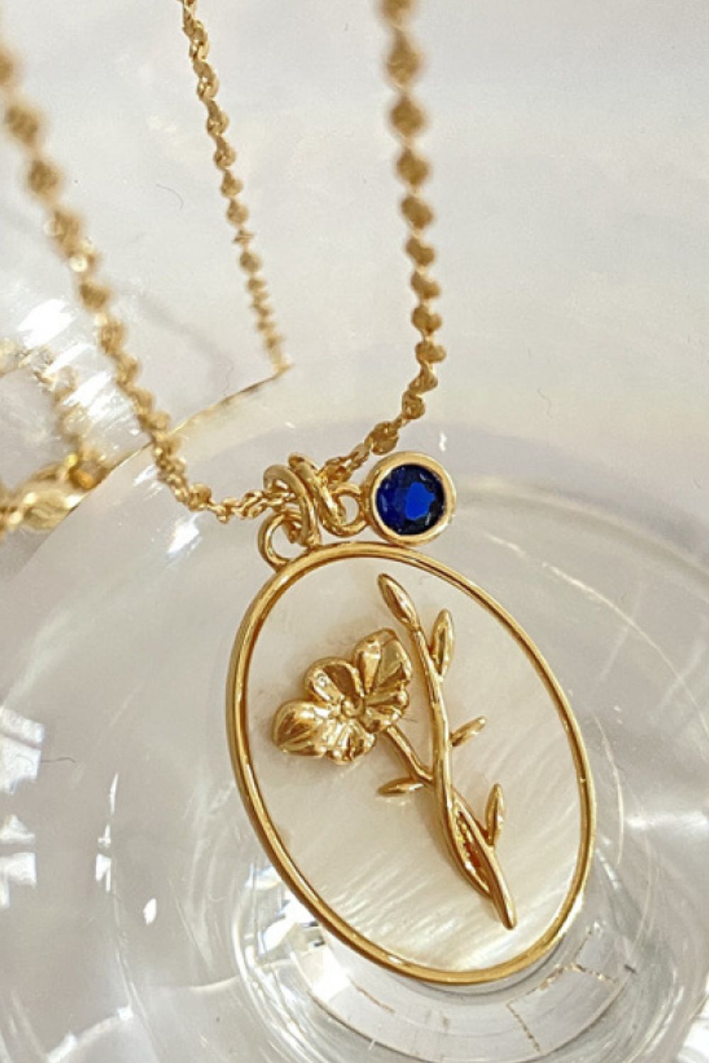 Birth Flower Shell Necklace
