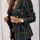 Classic Plaid Blazer Dark Green Bazaare Mart Plaid Jacket